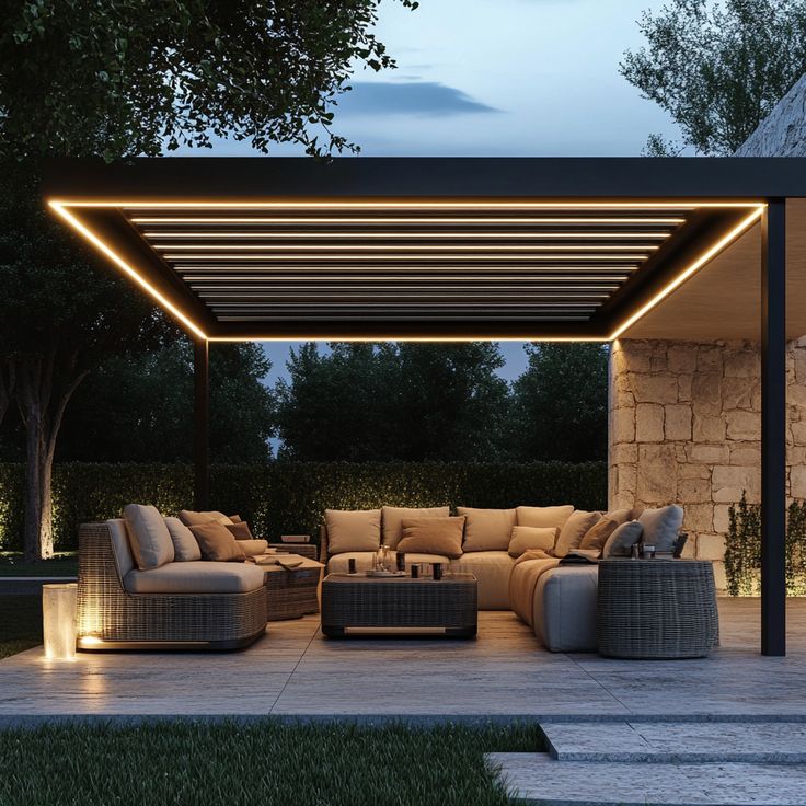 cette pergola minimaliste sublime les soirées en…